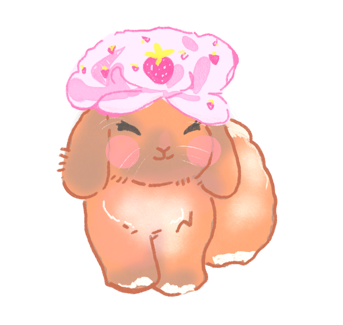 Strawberry BunCake Holographic Sticker