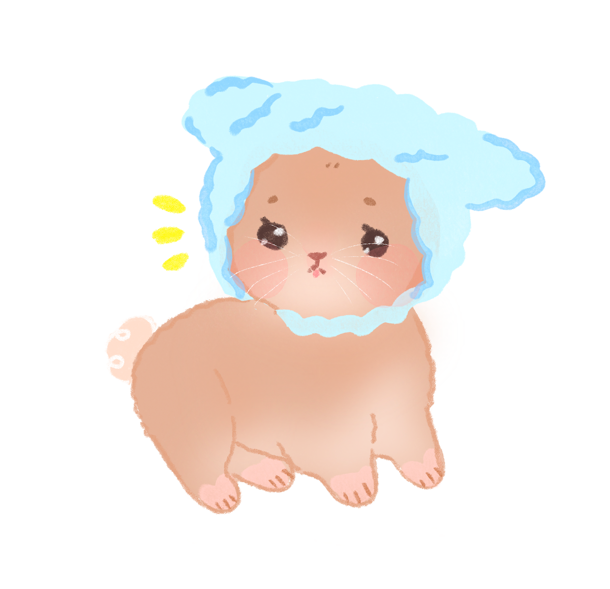 Funny Bunny Hat Holographic Sticker