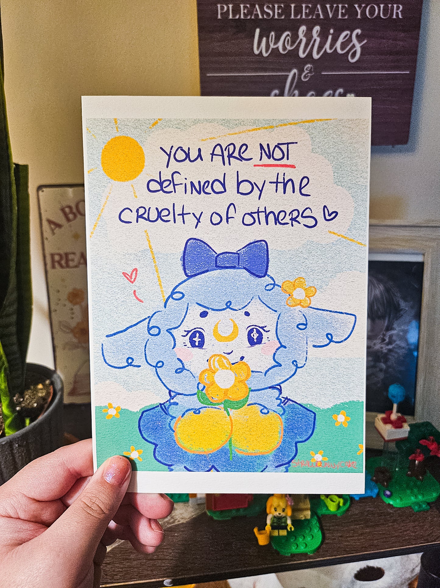 Blue Wish Positive Affirmation Mini Print