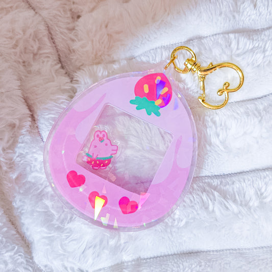 "Virtual Pet" Strawbunny Shaker Charm