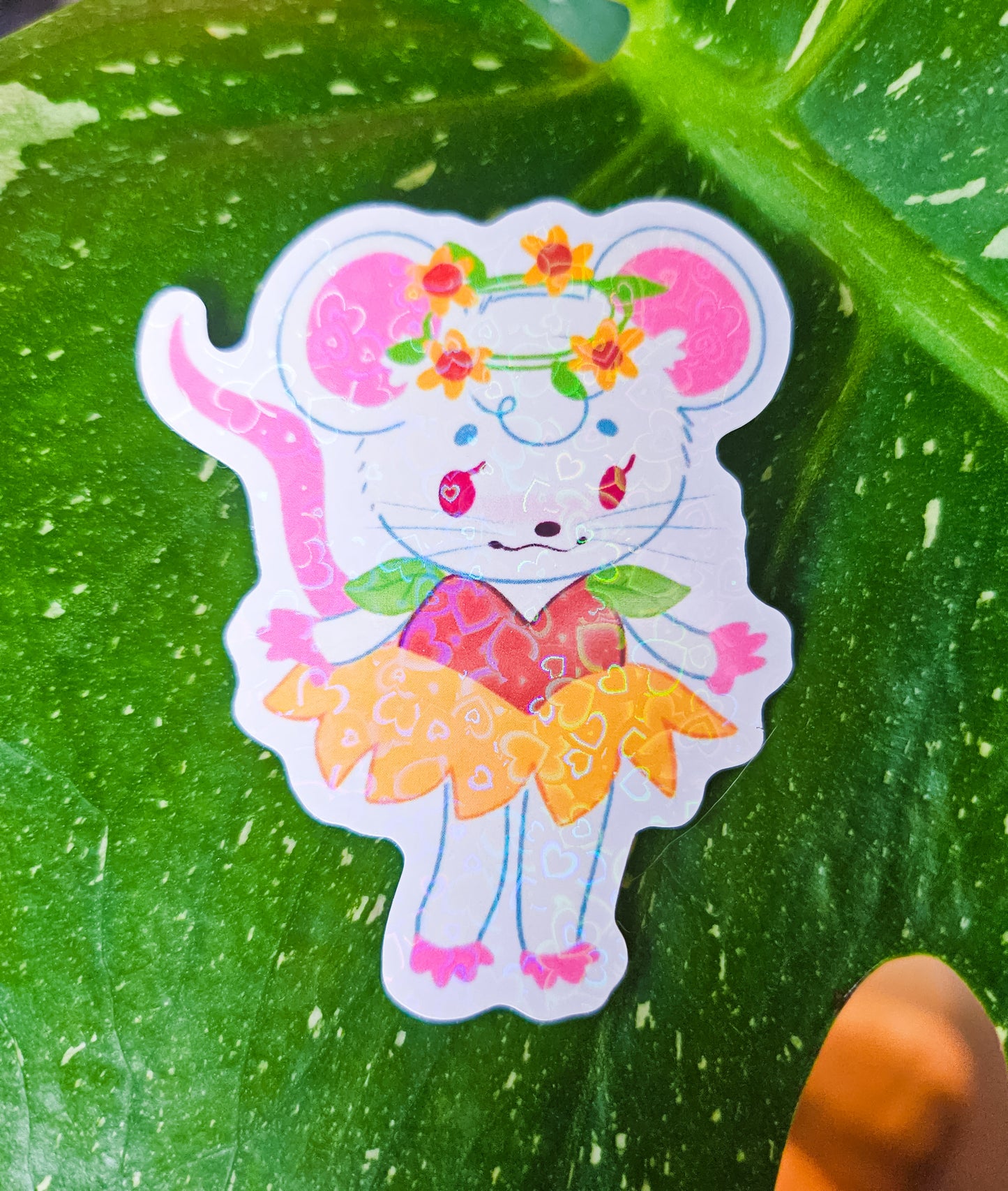 Wildflower Daisy the Mouse Holographic Vinyl Sticker