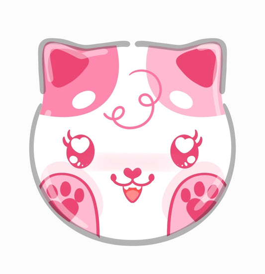 Pip Cat-Shaped Holographic Button