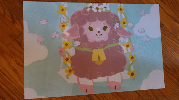 Lolly in the Clouds Large Holographic Print