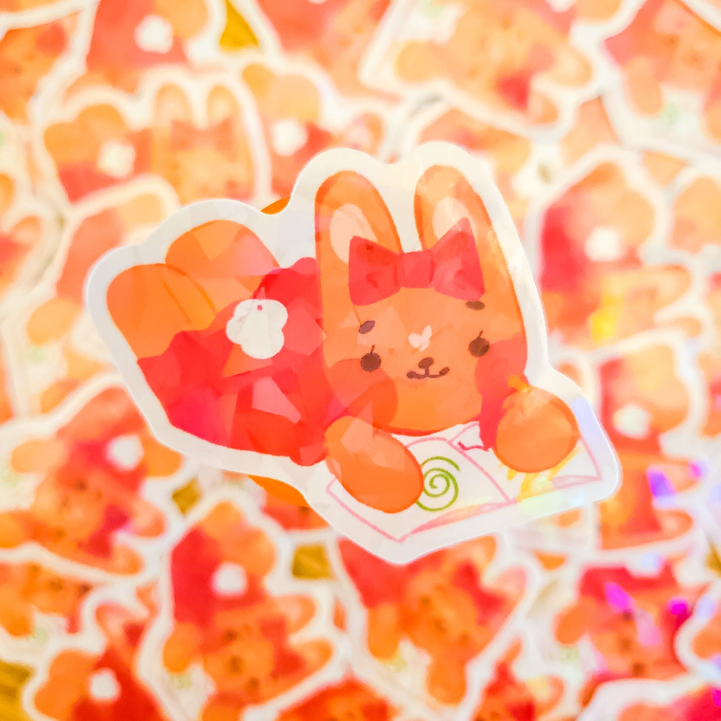 Coloring Tangerabbit Holographic Sticker