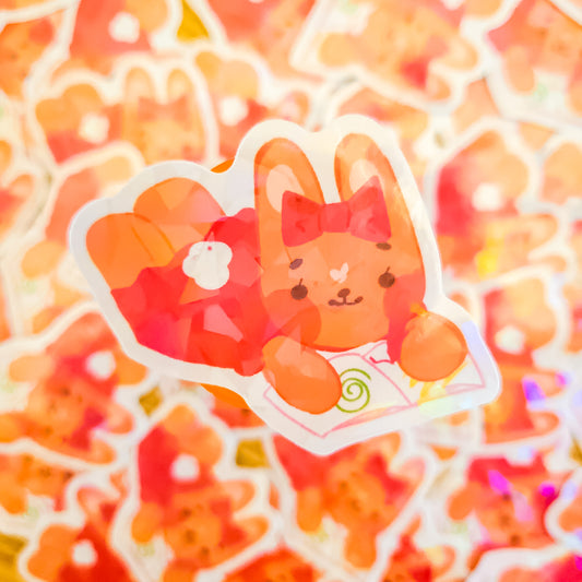 Coloring Tangerabbit Holographic Sticker