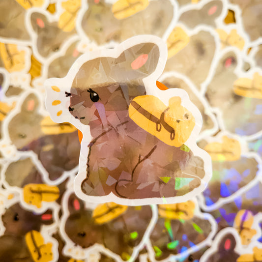 BackPack Bun Holographic Sticker