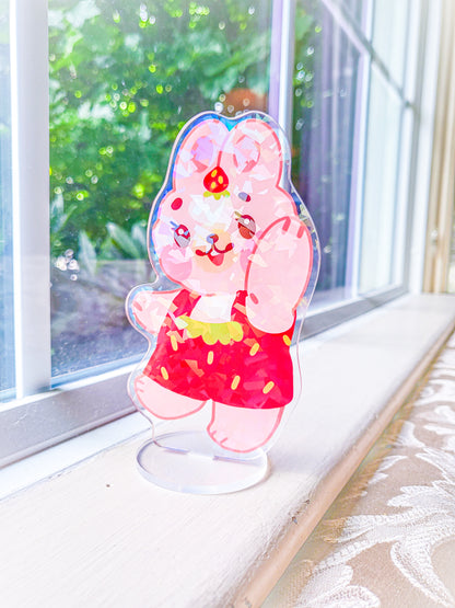 Strawbunny Holographic Acrylic Standee