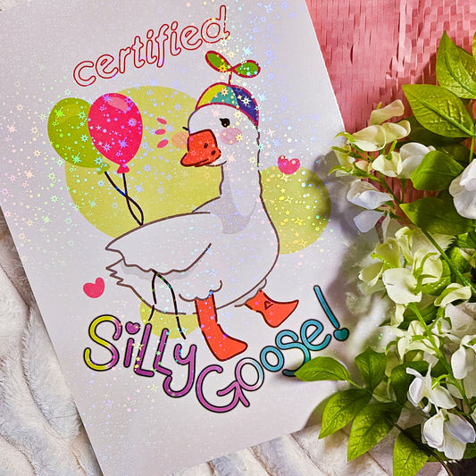 Silly Goose Holographic Print