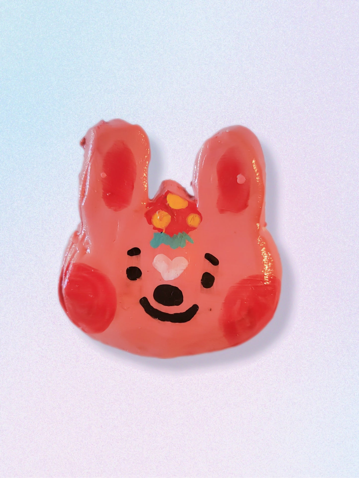 Strawbunny Handmade Pin (OOAK)