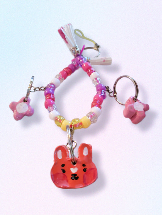 Funky Handmade Tangerabbit Keychain (OOAK)