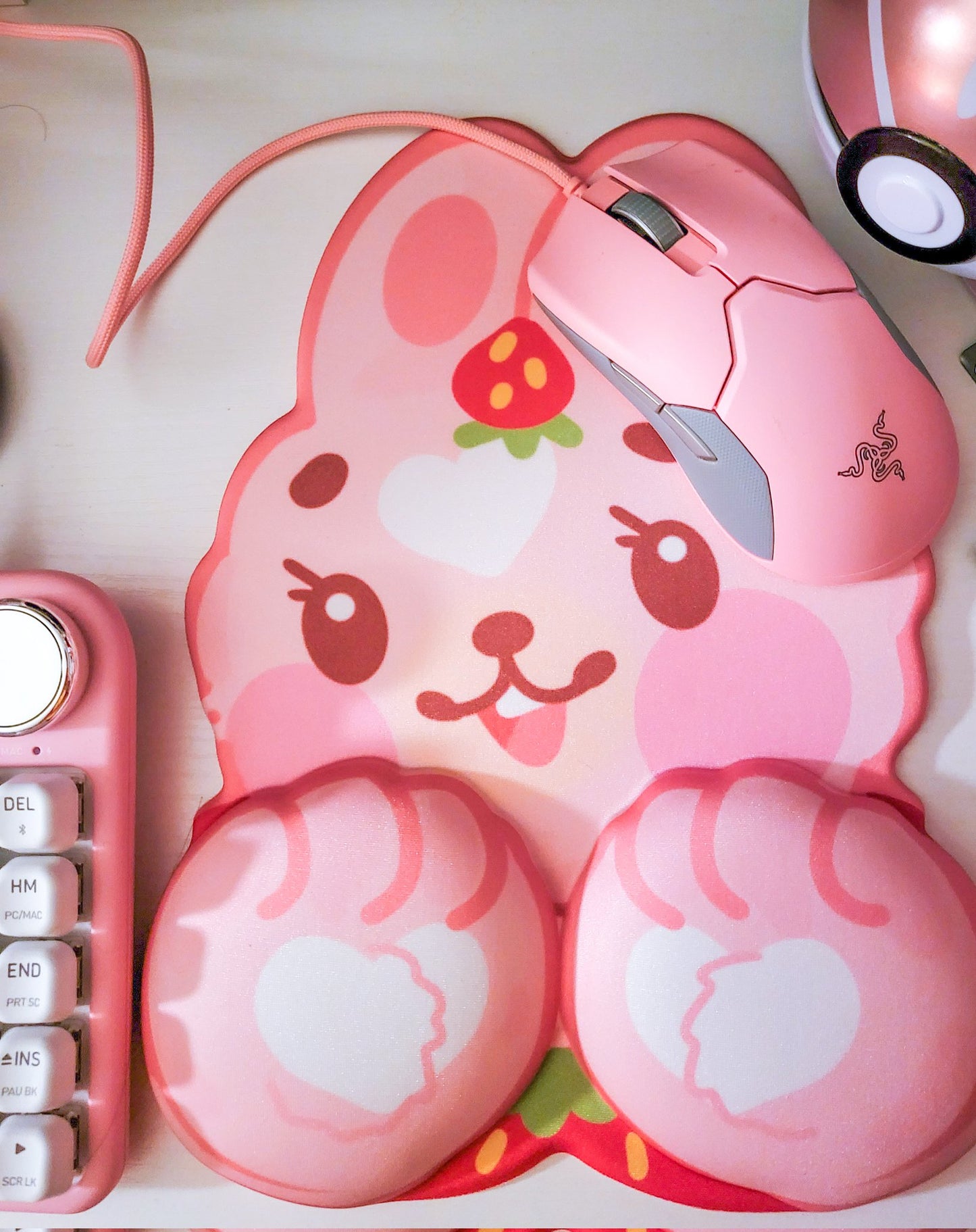 Strawbunny "Paws-Out" Wrist Rest MousePad
