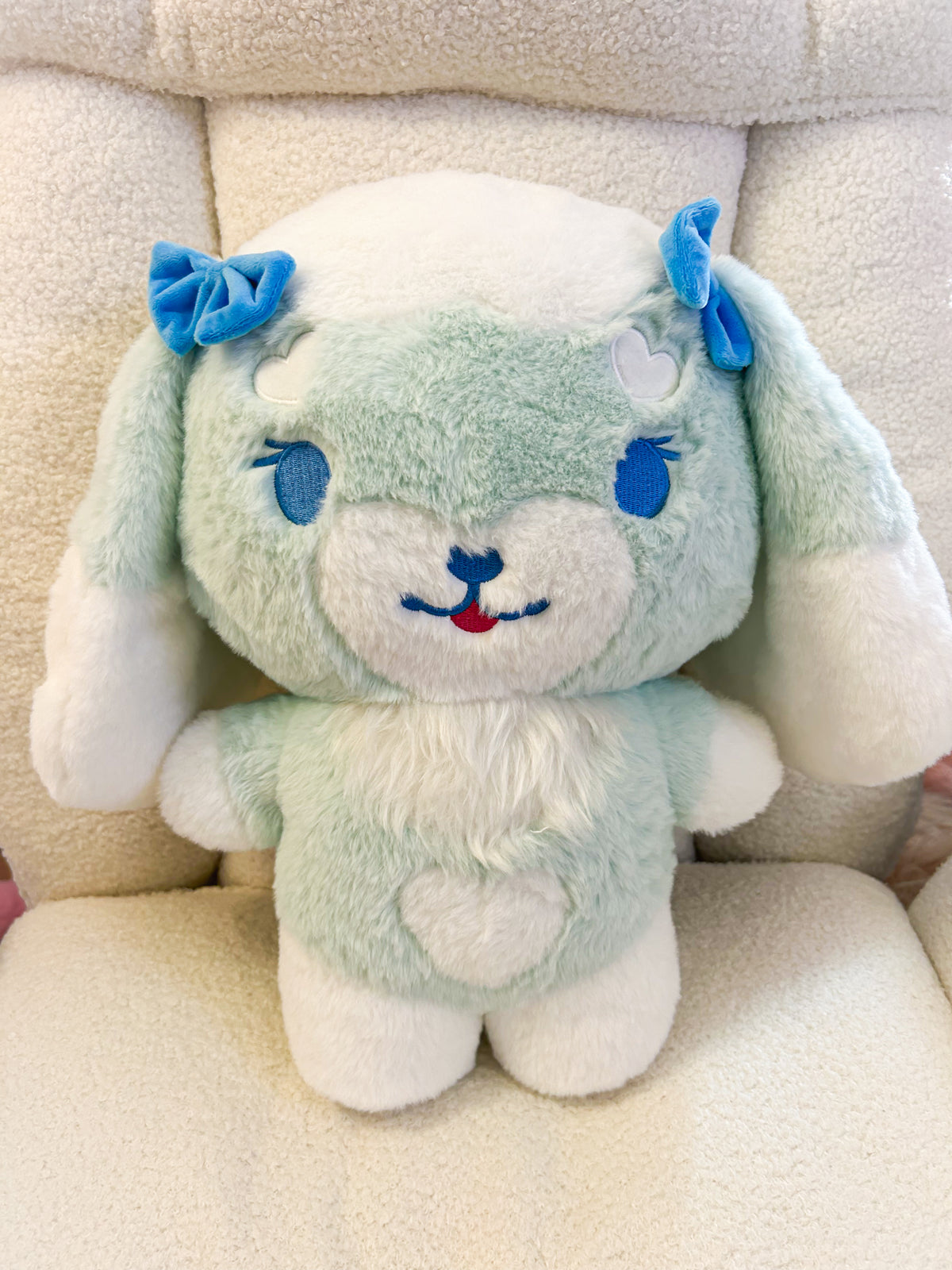(OOAK/RARE/ONE OFF) Skye the Floating Lop Bunny Plushie in SEA GREEN/TEAL