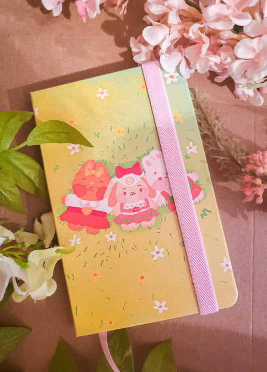 Relaxing Bunny Friends A6 Notebook