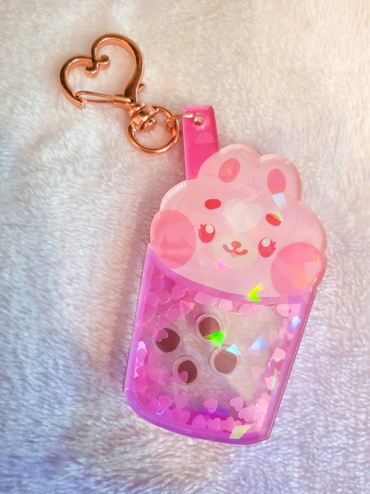 Strawbunny Taro Boba Shaker Charm