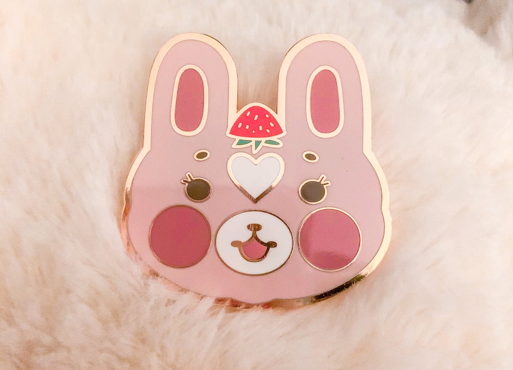 Strawbunny Hard Enamel Pin