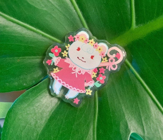 Daisy 'Flowery Day' Acrylic Glitter Pin