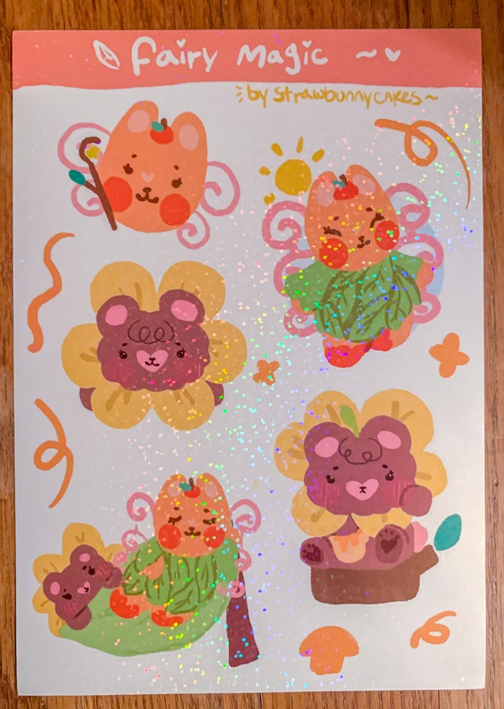 Fairy Magic Tangerabbit & Cubby Glitter Sticker Sheet
