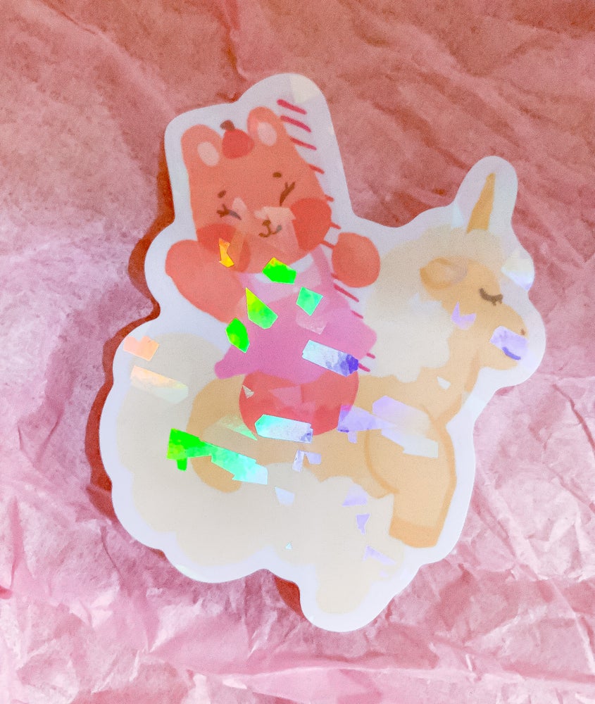 Merry GO! Tangerabbit Holographic Sticker