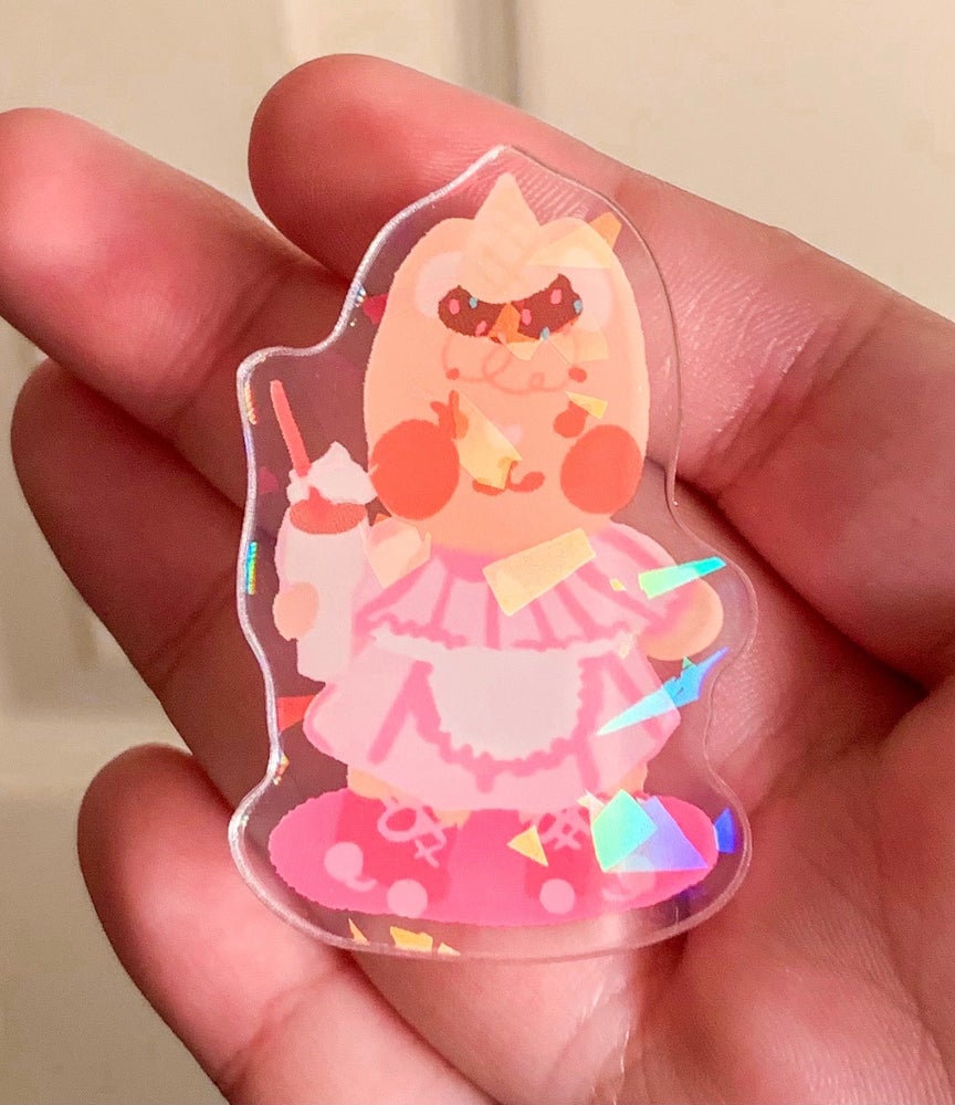 Tangerabbit Shake Acrylic Pin